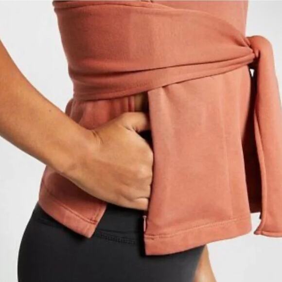 Nike Studio Yoga Training Top SS Wrap Rust Size Small - Picture 3 of 9